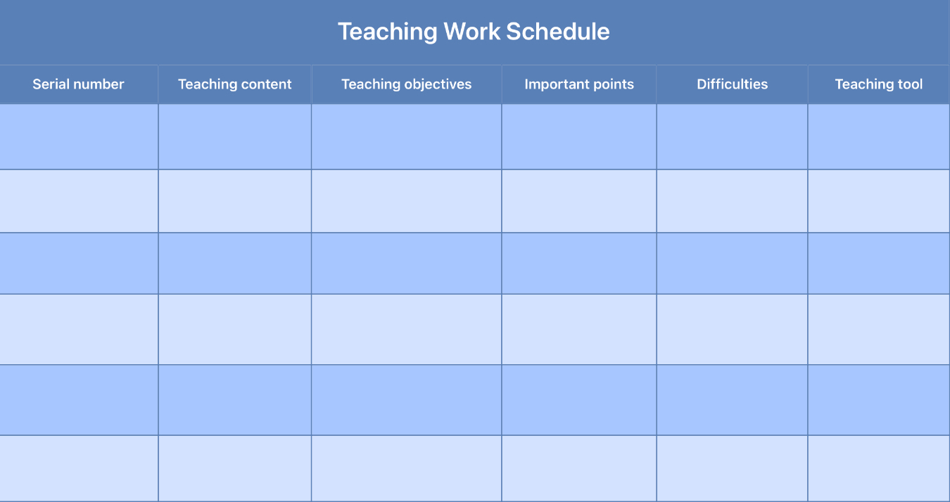 Teaching Work Schedule